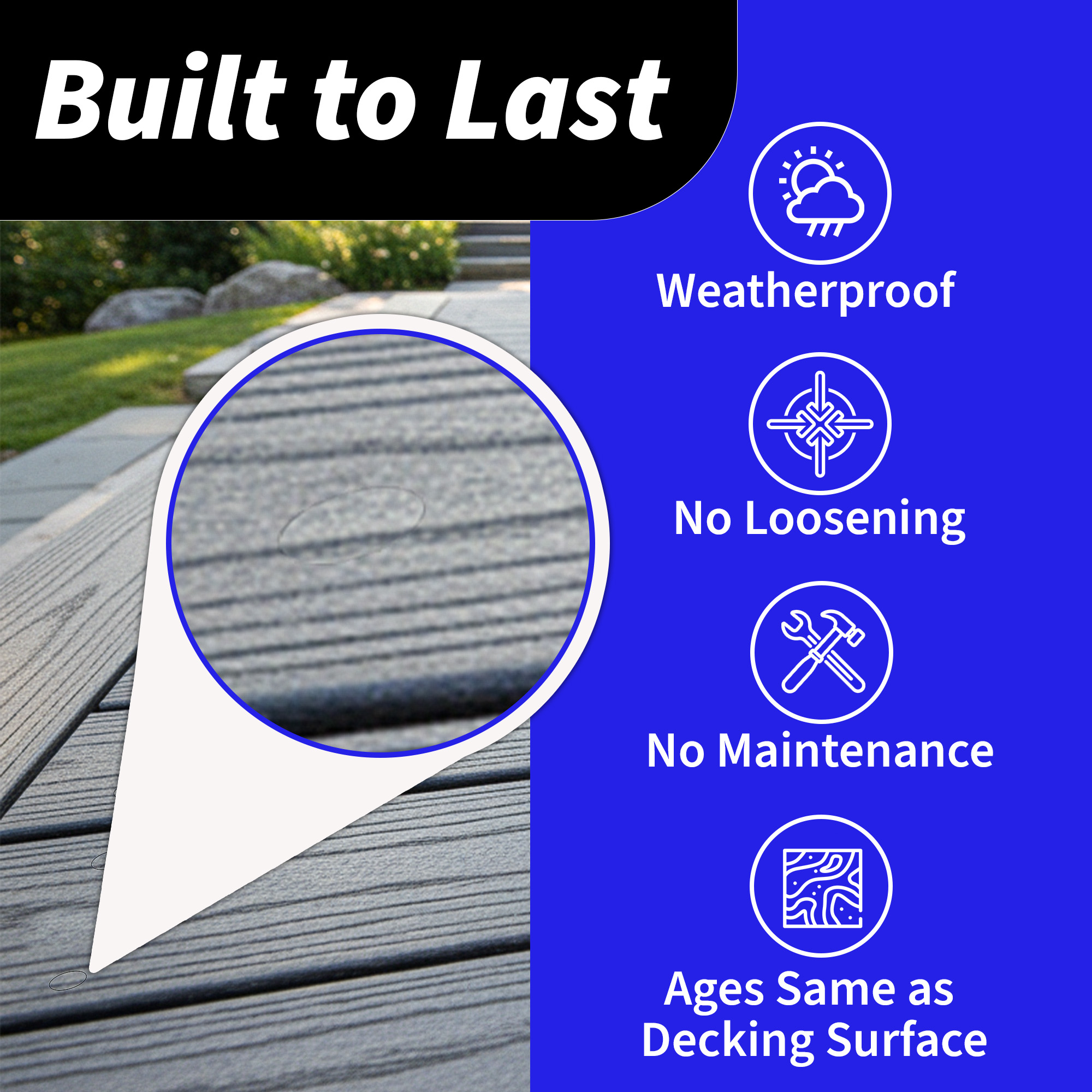 Built to last decking plugs